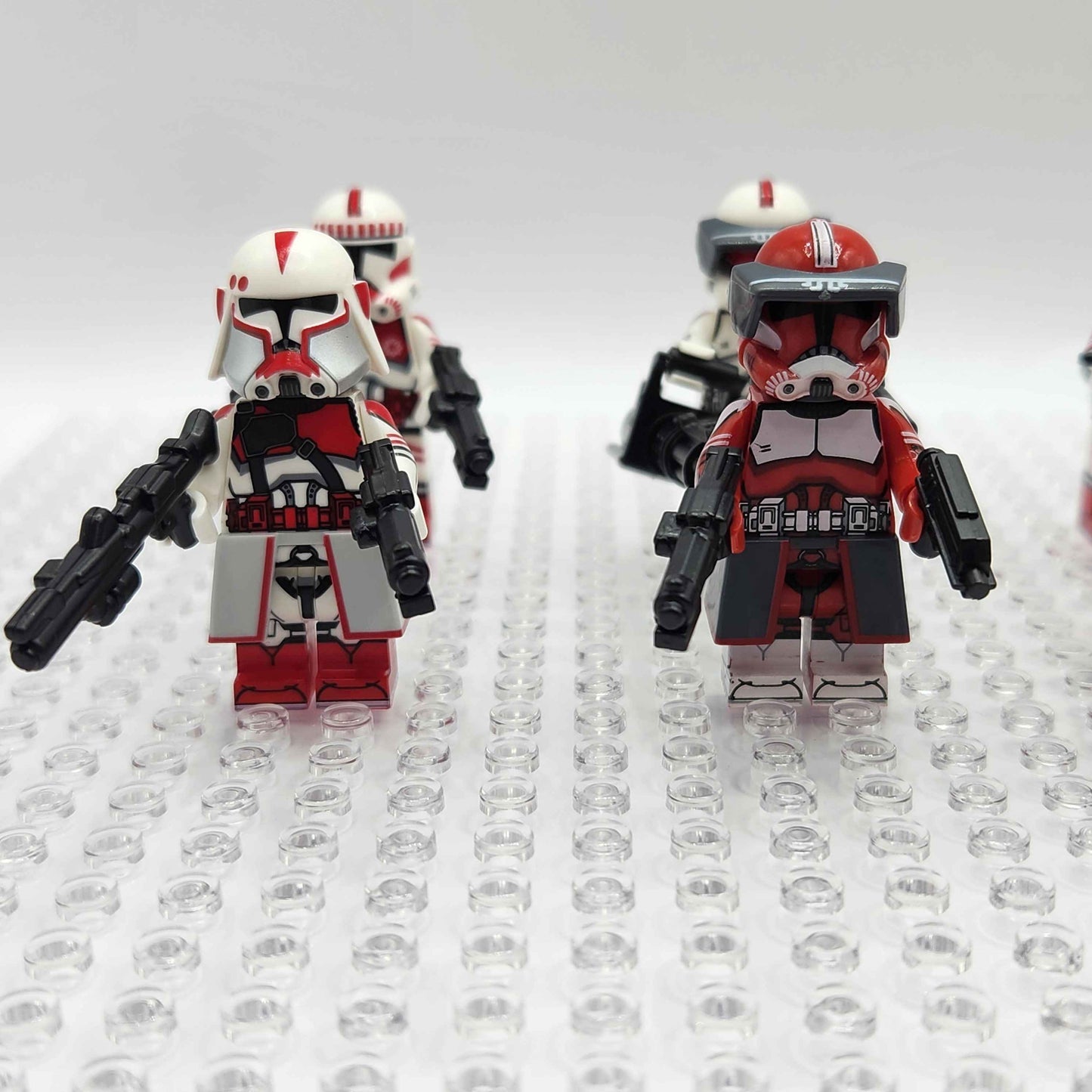 Star Wars Custom Coruscant Guard Clone Trooper Set of 8 with Commander Fox