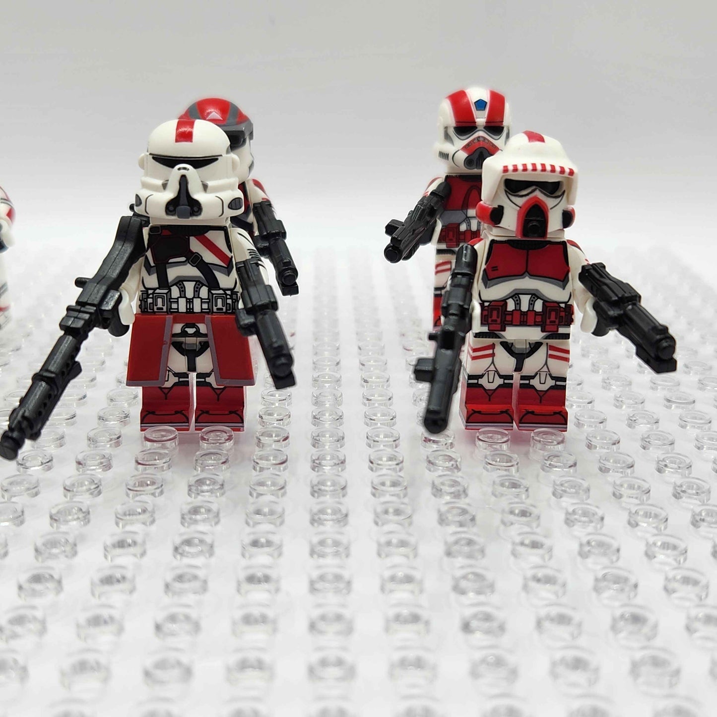 Star Wars Custom Coruscant Guard Clone Trooper Set of 8 with Commander Fox