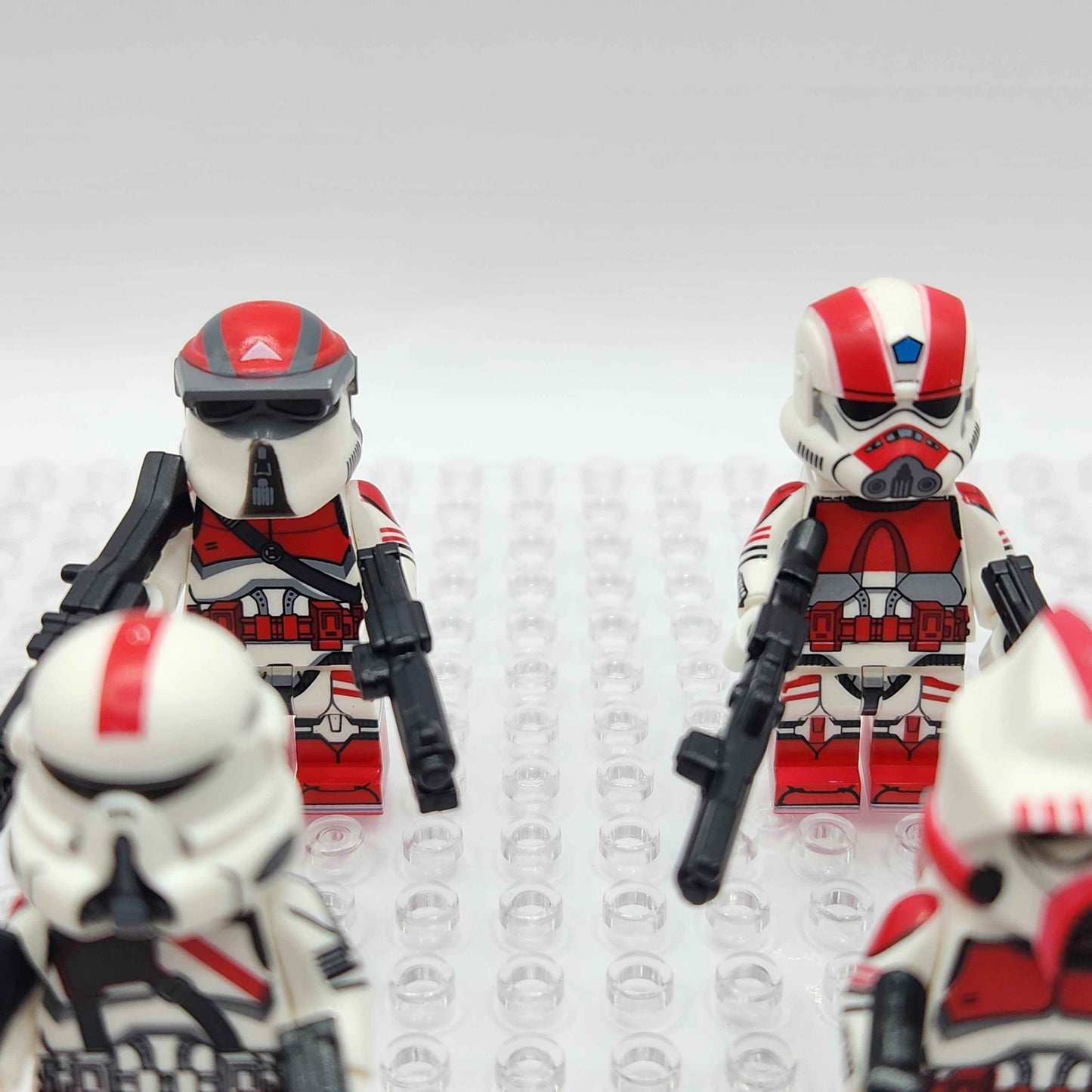 Star Wars Custom Coruscant Guard Clone Trooper Set of 8 with Commander Fox