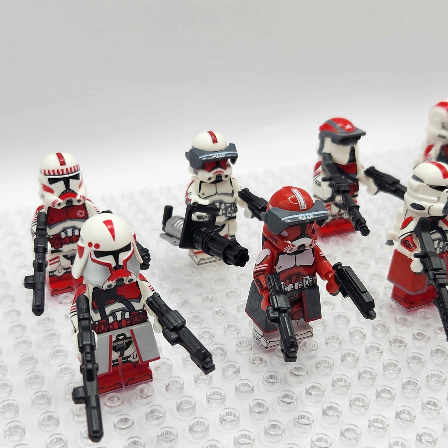 Star Wars Custom Coruscant Guard Clone Trooper Set of 8 with Commander Fox